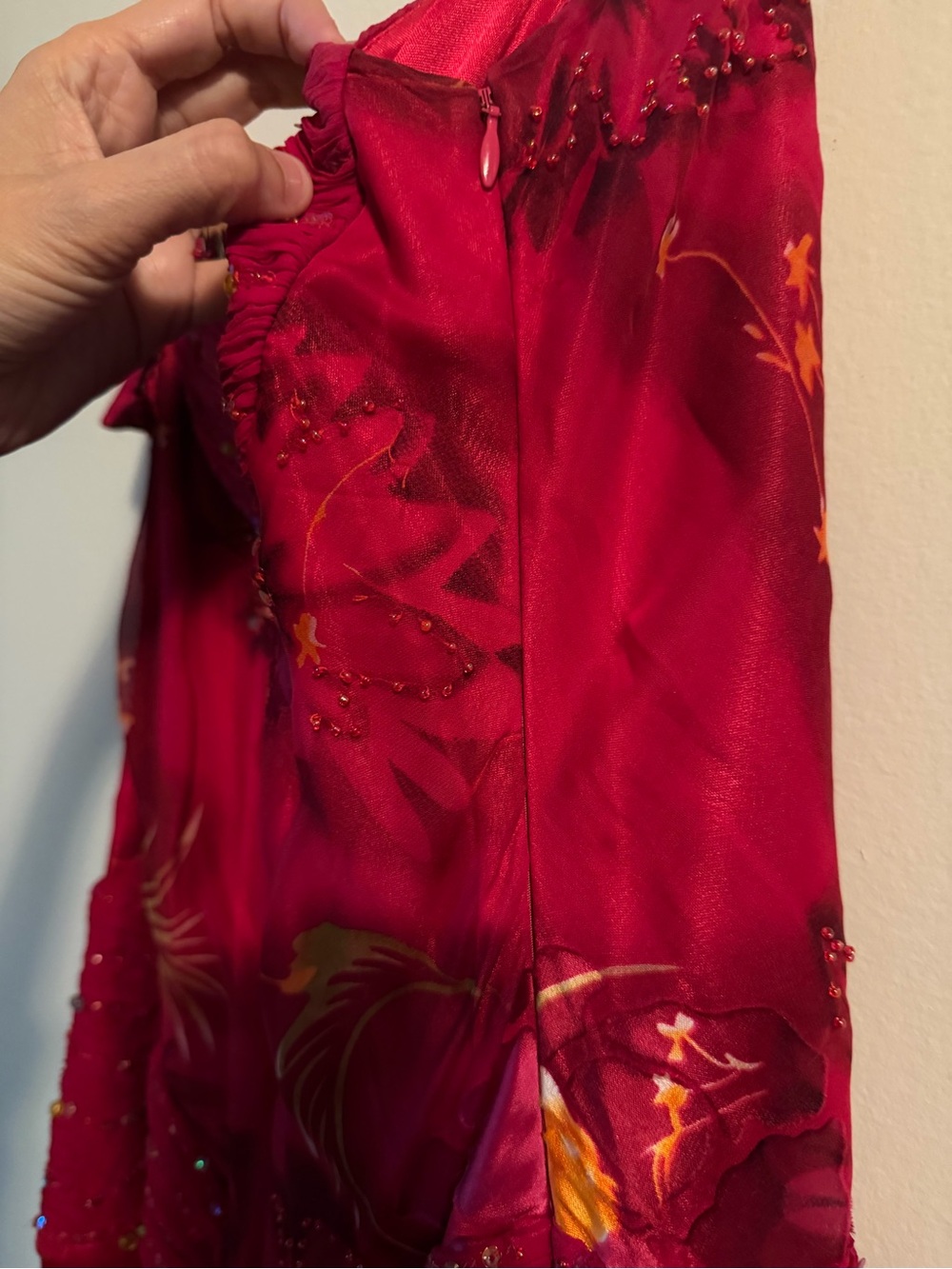 Vintage Sue Wong Nocturne Y2K Beaded Silk Floral Evening Dress - Size 10 - Picture 11 of 15